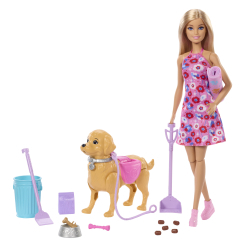 Куклы - Игровой набор Barbie Прогулка со щенком (JJB46)