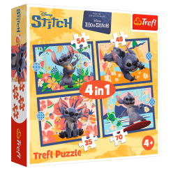 Пазлы - Пазлы Trefl Disney Stitch The Movie Отпуск на Гавайях 4 в 1 (34666)