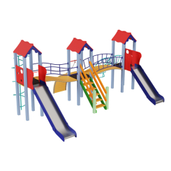 Игровые комплексы, качели, горки - Детский игровой развивающий комплекс Стена KDG 6,1 х ​​4,77 х 3,45м (KDG-11294)