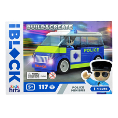 Конструкторы с уникальными деталями - Конструктор IBLOCK Build & create Police minibus 117 деталей (KH41/002/4)