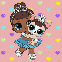 Товари для малювання - Картина за номерами Ідейка Lol Surprise TroopSurprise Miss Baby with Miss Puppy 40 х 40 см (KHO6291)
