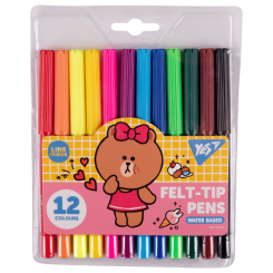 Канцтовары - Набор маркеров Yes Line Friends 12 цветов (650546)