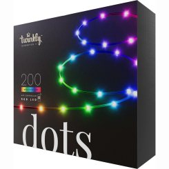 Меблі для геймерів - Гірлянда Smart LED Twinkly Dots Lights RGB 200 IP44 20м USB-C кабель чорний (TWD200STP-TEU) Меблі для геймерів - Гірлянда Smart LED Twinkly Dots Lights RGB 200 IP44 20м USB-C кабель чорний (TWD200STP-TEU)