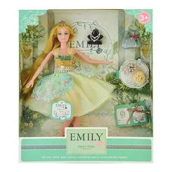 Ляльки - Лялька Emily у жовто-зеленій сукні з аксесуарами (QJ088A)