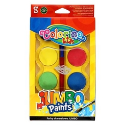 Канцтовари - Фарби акварельні Colorino Jumbo 8 кольорів і пензлик (32612PTR)