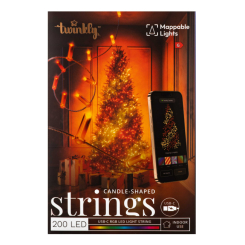 Мебель для геймеров - ​Гирлянда Smart LED Twinkly Strings Candle RGB 200 IP20 12м USB-C кабель прозрачный (TWKC200RGB-T)