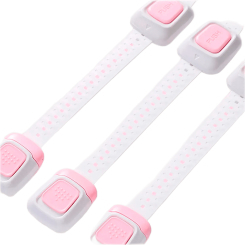 Товари для догляду - ​Набір універсальних замків Babyhood 3 шт рожевий (BH-604P)