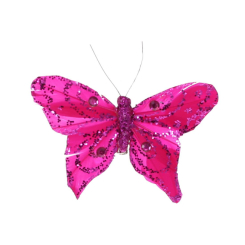 Аксесуари для свят - Декоративний метелик на кліпсі BonaDi Рожевий (117-888-8) (MR35128)