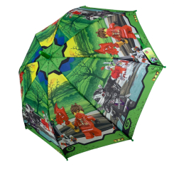 Парасольки і дощовики - Дитяча парасолька для хлопчиків Flagman Лего Ніндзяго Зелена (hub_017-1)