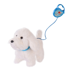 М'які тварини - М'яка іграшка Країна Іграшок Собака біла на повідку (PL8202)