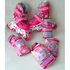 Ролики детские - Детские роликовые коньки Polly Pocket с набором защиты (970059/25)