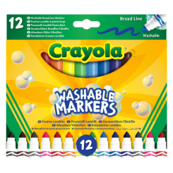 Канцтовари - Набір фломастерів Crayola Washable широка лінія 12 кольорів (58-8340)