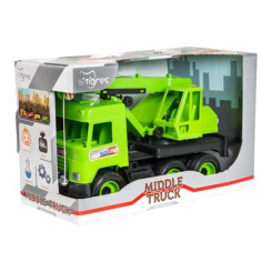 Машинки для малышей - Машинка Tigres Middle truck Кран зеленый в коробке (39483)