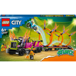 Конструктори LEGO - Конструктор LEGO City Завдання із каскадерською вантажівкою та вогняним колом (60357)