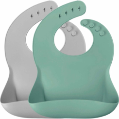 Дитячий посуд та аксесуари - Нагрудник MinikOiOi Basics River Green Powder (101020067)