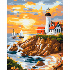Товары для рисования - Картина по номерам Brushme Спокойствие у маяка 40х50 см (BS54244)