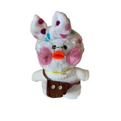 Мягкие животные - Мягкая игрушка утка LaLafanfan Дак в одежде с очками 30 см Белая (1552104161)