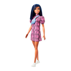 Ляльки - Лялька Barbie Fashionistas із синім волоссям у рожевій сукні (FBR37/GHW57)