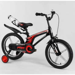 Велосипеди - Велосипед CORSO 16" алюмінієві диски (зібраний на 85%) Black/Red (102008)