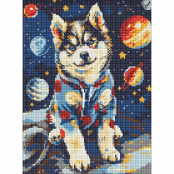 Мозаика - Алмазная мозаика Идейка Космический хаски 30 х 40 см (AMO8075)