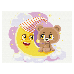 Товари для малювання - Картина за номерами Brushme Сонний ведмедик (KBS0088)