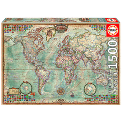 Пазли - Пазл Educa Політична карта світу 1500 деталей (16005)