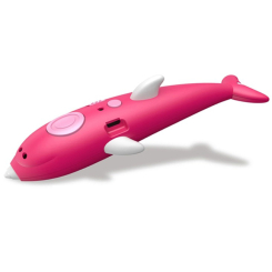 3D-ручки - 3D ручка с аккумулятором дельфин + трафареты для рисования + 215м пластика 3D Painting Pen 9903 Dolphin Розовый (SMT 16568167)