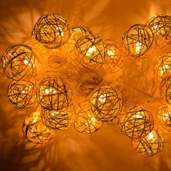 Аксесуари для свят - Гірлянда кулька дріт SEZ Золото LED 2 м Теплий білий (MR34989)
