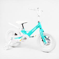 Велосипеды - Детский велосипед CORSO Revolt 14 магниевая рама дисковые тормоза Mint and White (113855)