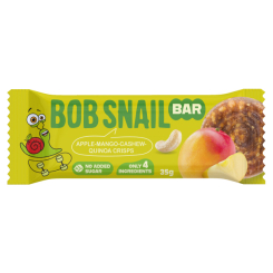 Солодощі - Фруктово-горіховий батончик Bob Snail Яблуко-Манго-Кеш’ю-Кріспи Кіноа 35 г (4820287102572)