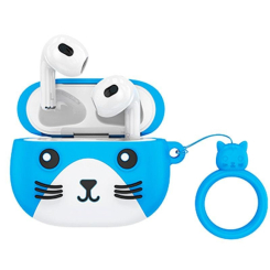 Портативные колонки и наушники - Детские наушники беспроводные Bluetooth HOCO Cat EW46 в кейсе Blue N (019982)