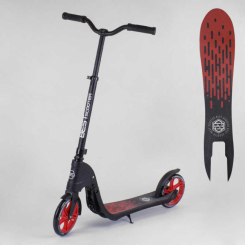 Самокати - Самокат двоколісний Best Scooter з PU колесами, широким велосипедним кермом, новим затискачем керма Black/Red (98442)