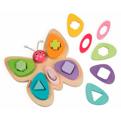 Развивающие игрушки - Развивающая игрушка Janod Сортер-пирамидка Бабочка (J05341)