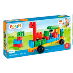 Конструкторы с уникальными деталями - Конструктор PolyM Автопарк в зоопарке (760006)