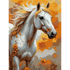 Товары для рисования - Картина по номерам Strateg Белая лошадь 30 х 40 см (SS-1313)
