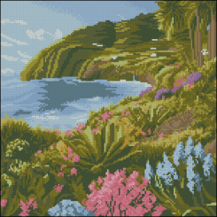 Мозаика - Алмазная картина Strateg Побережье на острове 30 х 30 см (YZ3030-05)