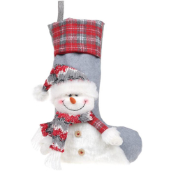Аксессуары для праздников - Новогодний декор-носок Snowman grey BonaDi DP186335