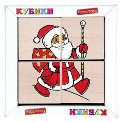 Розвивальні іграшки - Кубики Komarov TOYS Збери малюнок Новий рік (Т 612)
