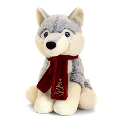 М'які тварини - М'яка іграшка Keel Toys Eco Хаскі із шарфом 35 см (SX6363)