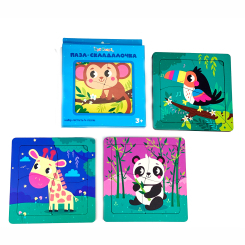 Пазли - Пазл Apli Krapli Панда, мавпочка, жираф та тукан (4820198701697)