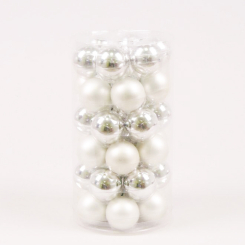 Аксесуари для свят - Кульки скляні Flora D 3,8 см 36 шт Сріблястий (44559) (MR62921)