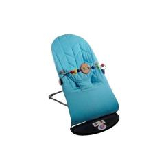 Кресла-качалки - Детский шезлонг-качалка SBT group BABY Balance Soft A1 с дугой с игрушками синий колосок/хлопок (BBT-11-00)
