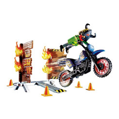 Конструкторы с уникальными деталями - Конструктор Playmobil Stunt show Мотокросс с огненной стеной (70553)