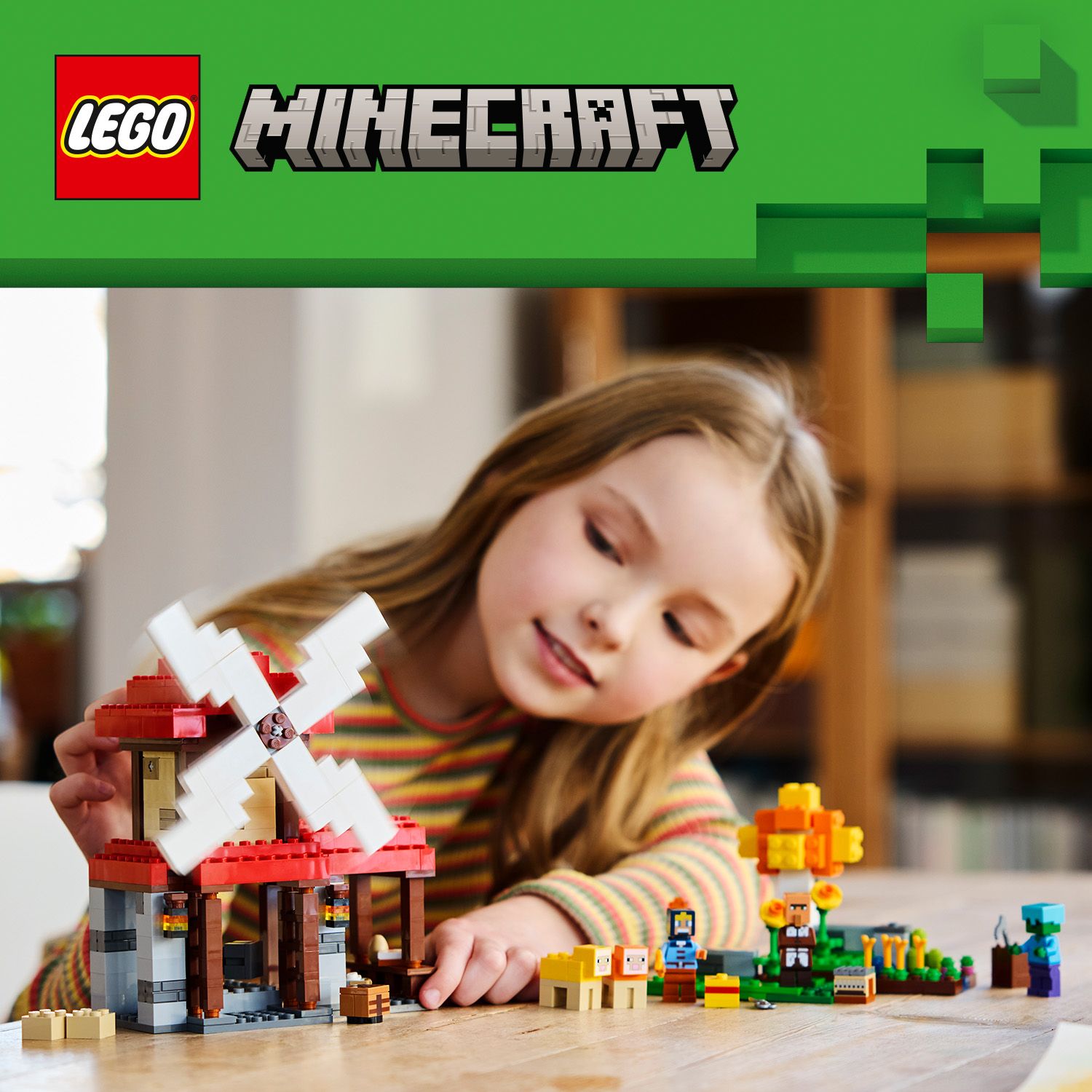 Функціональна ферма з вітряком LEGO® Minecraft®