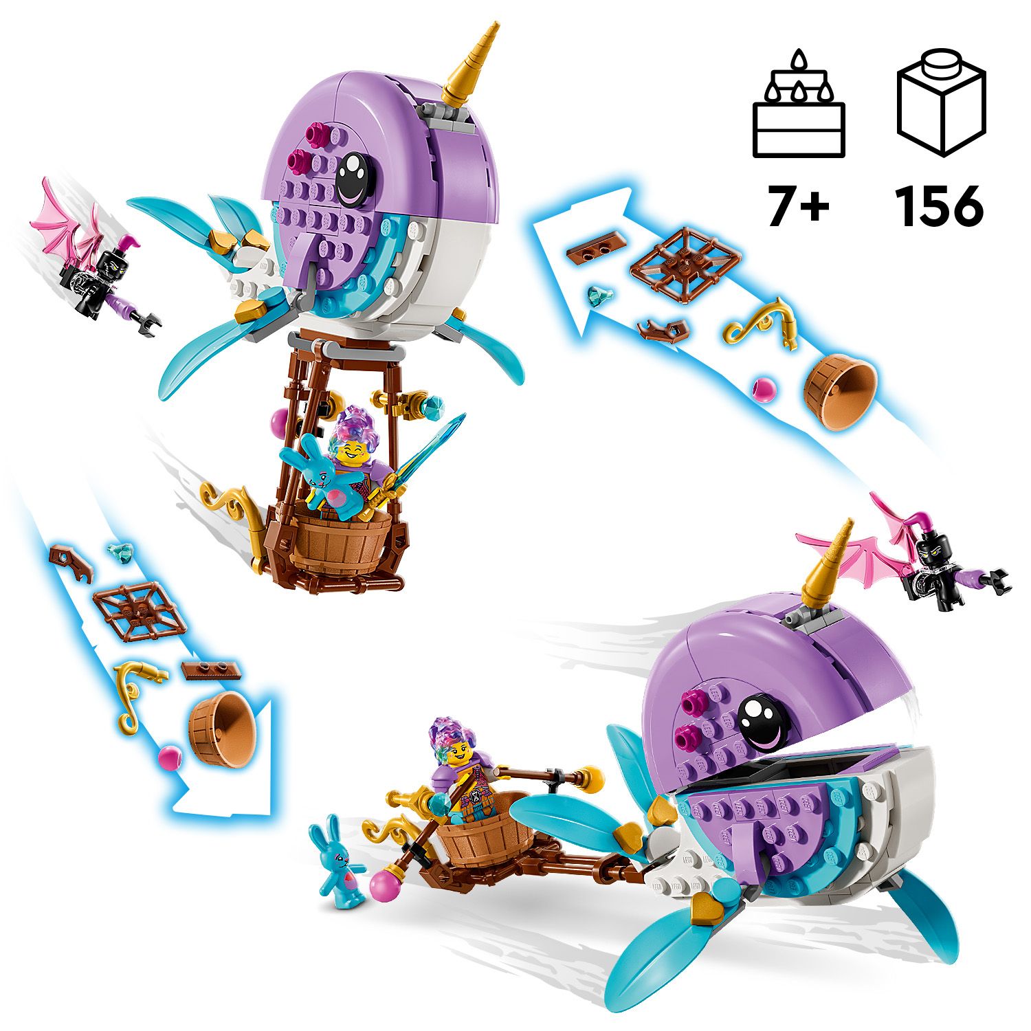 Конструктор LEGO DREAMZzz Повітряна куля Іззі «Нарвал» (71472) купити в ...