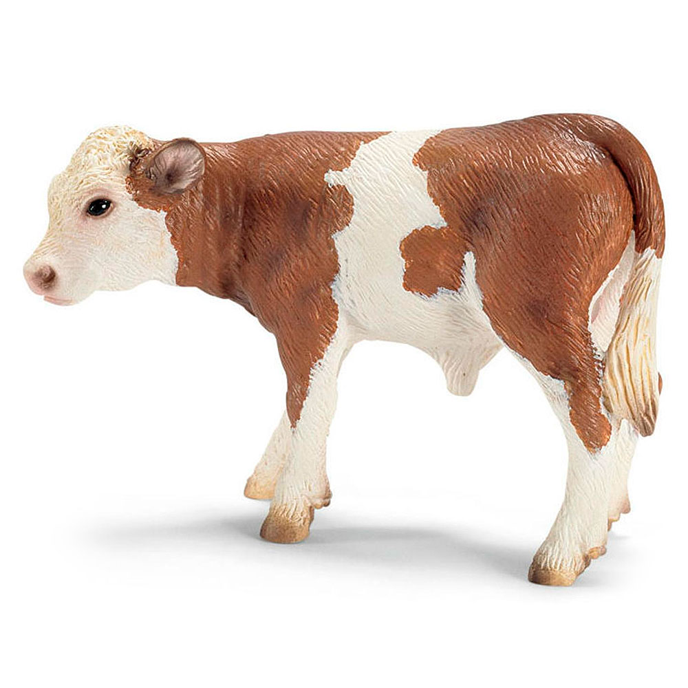 

Фигурка Schleich Коричнево-белый теленок симментальской породы (13642)