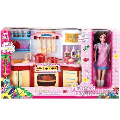 

Кухня Qung Feng Toys Медовая семья с куклой (2801S-D/R)