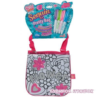 

Мини-сумочка Color Me Mine с блесточками. Цветы19 см Simba (637 9148)