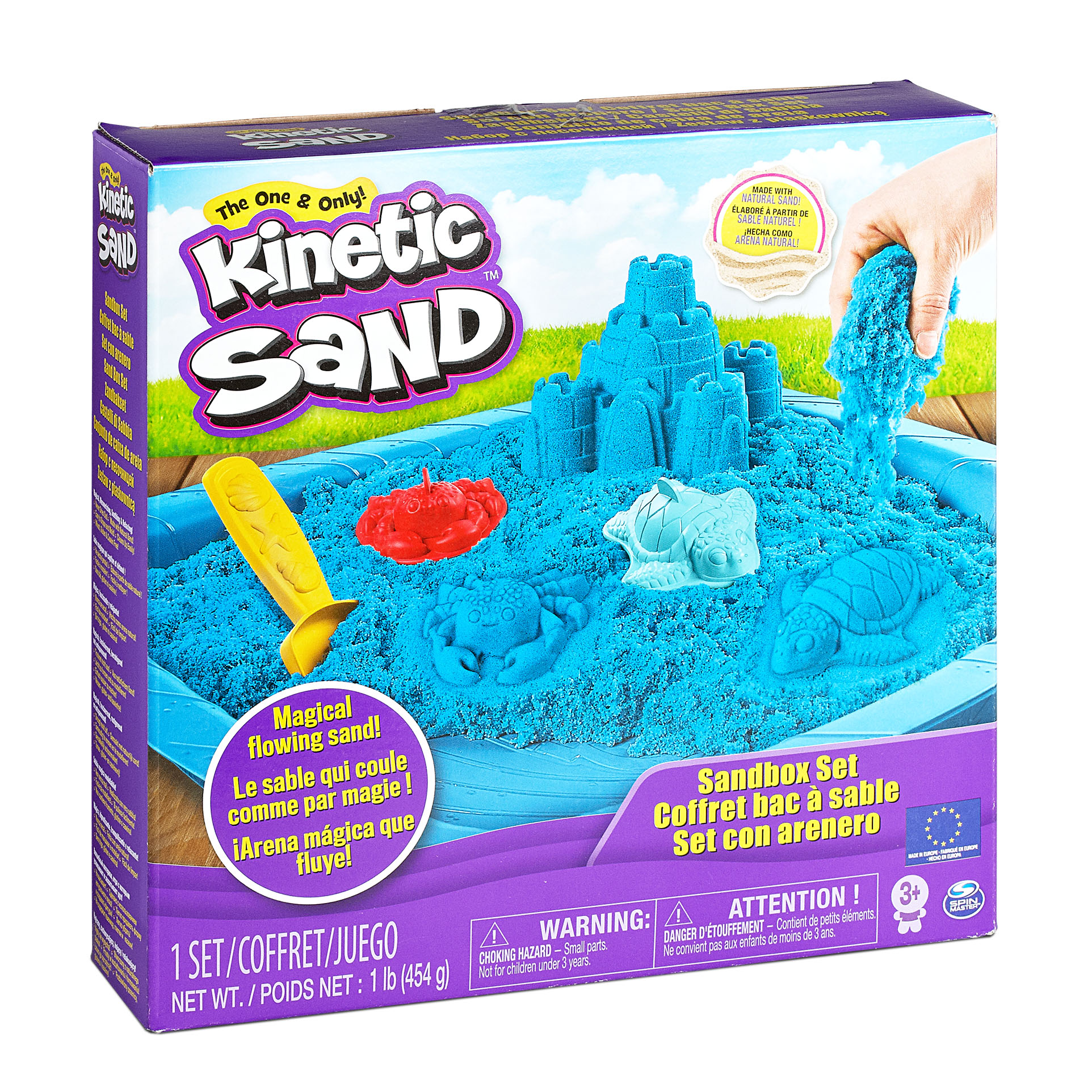 Акция на Набор кинетического песка Kinetic Sand Замок из песка голубой 454 г (71402B) от Будинок іграшок