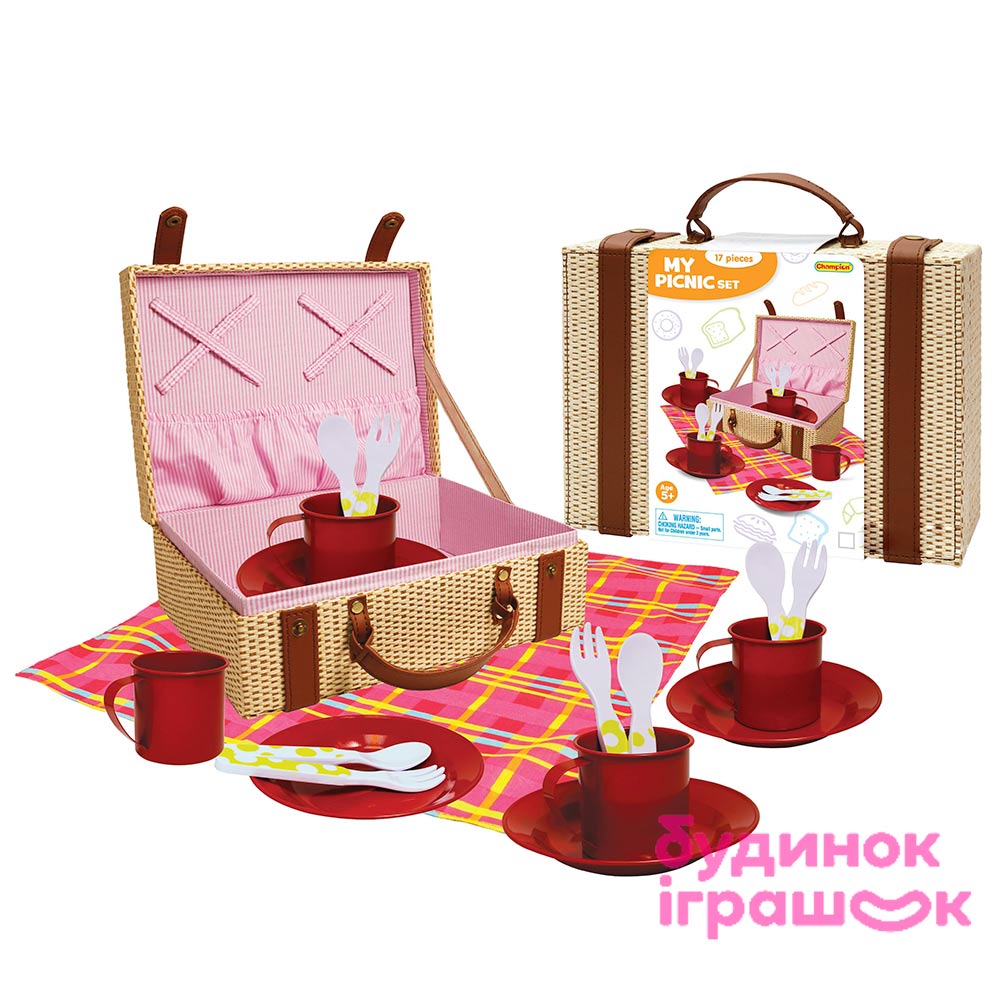 

Игровой набор посуды Champion для пикника красный 17 единиц (CH22006)